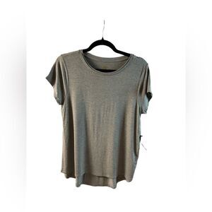 Cable & Gauge Women’s Size Large Gray Short Sleeve Screw Neck T -Shirt Top